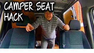 SEAT HACK How to turn twin passenger seat into a single seat campervan conversion #vanlife