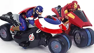 Marvel Avengers Captain America U command motocycle, Iron Man! Go! | DuDuPopTOY