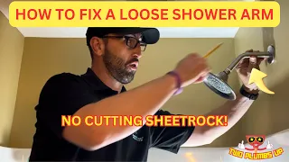 Loose Shower Head Arm? How to fix this yourself without having to cut drywall. #masterplumber