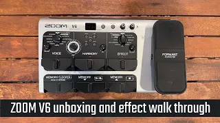 Zoom V6 voice processor unboxing and quick effect walk through