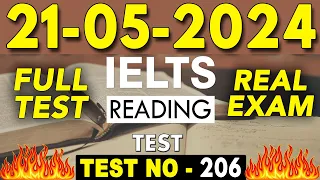 IELTS Reading Test 2024 with Answers | 21.05.2024 | Test No - 206