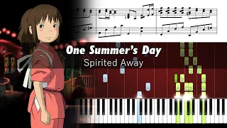 Joe Hisaishi - One Summer's Day (Spirited Away) - Piano Tutorial with Sheet Music