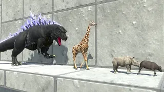 Run Away Black T-Rex | Deadly Narrow Challenge - Animal Revolt Battle Simulator