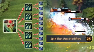 1 hit = 15 Arrows [Split Shot Uses Modifiers] Dota 2 Ability draft