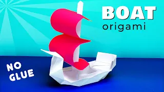 Easy paper boats origami [no glue].⛵ How to make a boat out of paper that floats | Sailboat origami