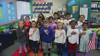 Pledge of Allegiance - Mrs. Sandall's first graders