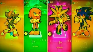 Shadow Exe - Knuckles Exe - Silver Exe - Sonic Exe | EDM Rush Gameplay tiles hop...!! | #tileshop