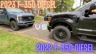 2023 Ford F350 High output powerstroke diesel vs 2022 Ford F350 Diesel 400 mile MPG loop