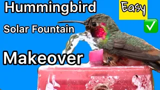 How To Make Hummingbird ENDLESS Water Fountain w/ $1 Drinking Cup Bird Bath Solar Powered PORTABLE