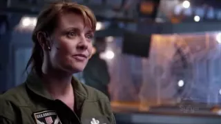 Jack O'Neill and Samantha Carter on Stargate Universe, first episode.