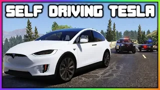 GTA 5 Roleplay - Self Driving Tesla Police Chase | RedlineRP
