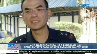 Año, nagrekomenda ng 3 pangalan kay Pangulong Duterte para maging susunod na PNP Chief