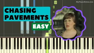 Chasing Pavements (Adele) - Piano Tutorial with Chords | Letter Notes