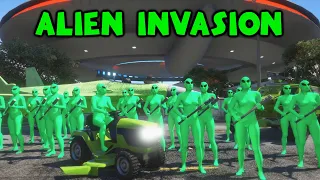 GREEN GANG ALIEN INVASION IN GTA 5!!