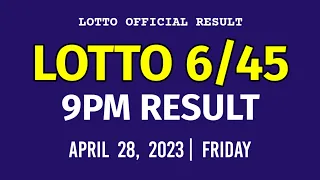 6/45 LOTTO RESULT TODAY 9PM DRAW April 28, 2023 Friday PCSO MEGA LOTTO 6/45 Draw Tonight