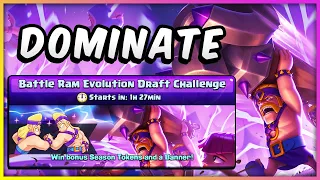 BATTLE RAM EVOLUTION DRAFT CHALLENGE in CLASH ROYALE!