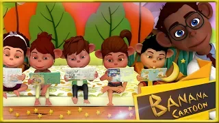 Five Little Monkeys Jumping On The Bed | Children Nursery Rhyme | Banana Cartoon Song [HD]