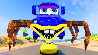 Escape From Lightning McQueen Mater Eater Spider | McQueen VS McQueen Eater Spider | BeamNG.Drive