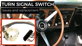 Turn signal switch and cancelling cam installation. 1969 Firebird turn signal stuck