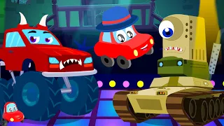 Monster Mashup Song + Car Cartoon Vehicle Video for Kids