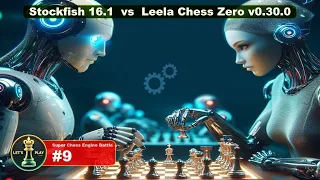 Stockfish 16.1 vs Leela Chess Zero v0.30.0 (game #3) | Super Chess Engine Battle