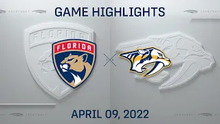 NHL Highlights | Panthers vs. Predators - Apr. 9, 2022