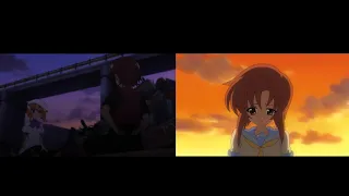 Higurashi no naku koro ni 2020 vs. 2006 anime -Reina scares Keiichi- comparision animation raw