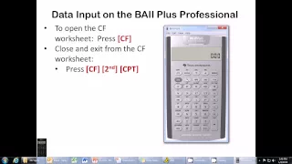 Ch. 15 - Using the BAII Plus Professional Calculator to Calculate NPV & IRR
