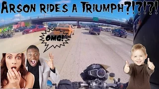 Arson Rides a Triumph to March AFB! CHEAH!