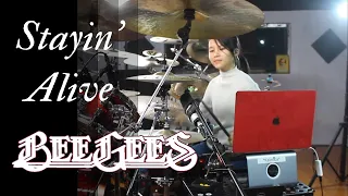 Stayin' Alive - Bee Gees | Drum cover | by Kalonica Nicx