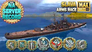 Battleship Slava: Sad Slava NA server damage record in Arms race - World of Warships