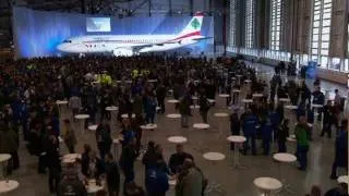 MEA A320  MSN5000 celebration with 3500 Airbus employees in Hamburg