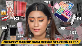 Full face of cheapest makeup from MEESHO ! Starting at ₹50 🤯 Ria Sehgal