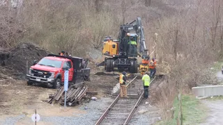 Rebuilt track for headroom reconnects out of service line - Fall River, MA - 4/2023