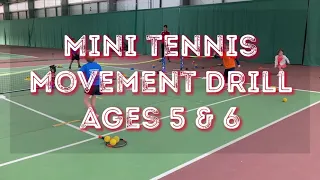 Mini red tennis-movement drill