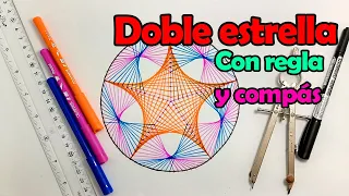 Doble estrella geométrica con compás y regla PARA NO SALIR DE CASA | ArtGio