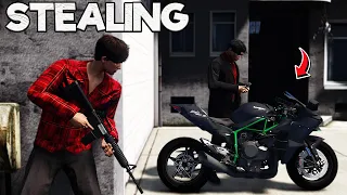 Stealing a Kawasaki H2r a Fastest Motorcycle sa GTA 5.. (TAGALOG)