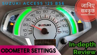 SUZUKI ACCESS 125 BS6 Meter Settings | Oil Change Interval Time Trip A B ECO Light