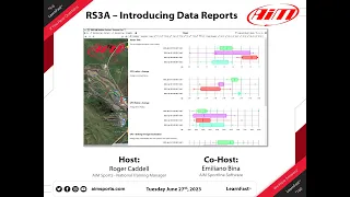 4-6 - Race Studio 3 Introducing Data Reports - Live Webinar with Emiliano Bina - 6/27/2023