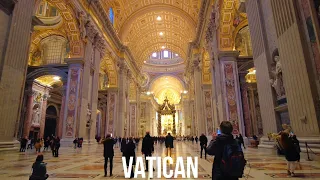 Vatican City - Inside Saint Peter's Basilica - 4K Walking Tour 2023 Rome