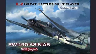 IL-2 Great Battles Multiplayer - Absolute CARNAGE (sort of) in the FW-190 A8 & A5 on Berloga D&D