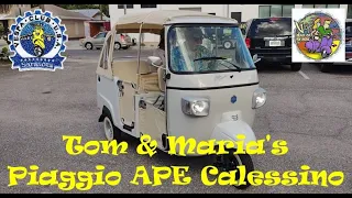 The Vespa Club of Sarasota ride to St Pete., and see a Piaggio "Ape Calessino"