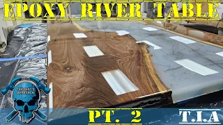 Epoxy River Tabletop Part 2 - Mixing and Pouring the Epoxy