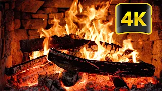 🔥 Crackling Fireplace 4K for Stress Relief & Relaxation | 3 Hours of Relaxing Fireplace Burning 4K