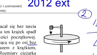 804. Zasada zachowania momentu pędu z matury 2012 - krążek i ciężarek