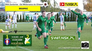 tv.nsk.pl 2020-10-24 ZKS Olimpia Zambrów - MKS Świt Nowy Dwór Mazowiecki 1:2 (1:0) bramki
