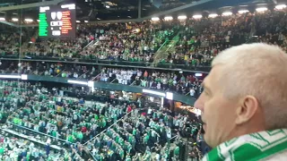 United green fans jumping and chanting