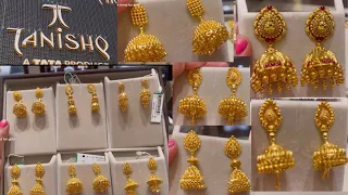 Tanishq Gold Earring & Jhumka Design with weight and price |Light weight Gold jhumka earring|jhumki