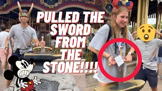 PULLING THE SWORD IN THE STONE - I FREAKED OUT IN DISNEY WORLD