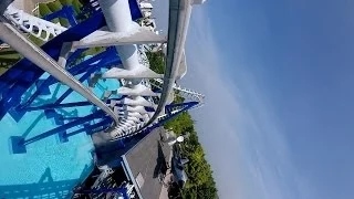 blue tornado roller coaster onride offride front seat Gardaland